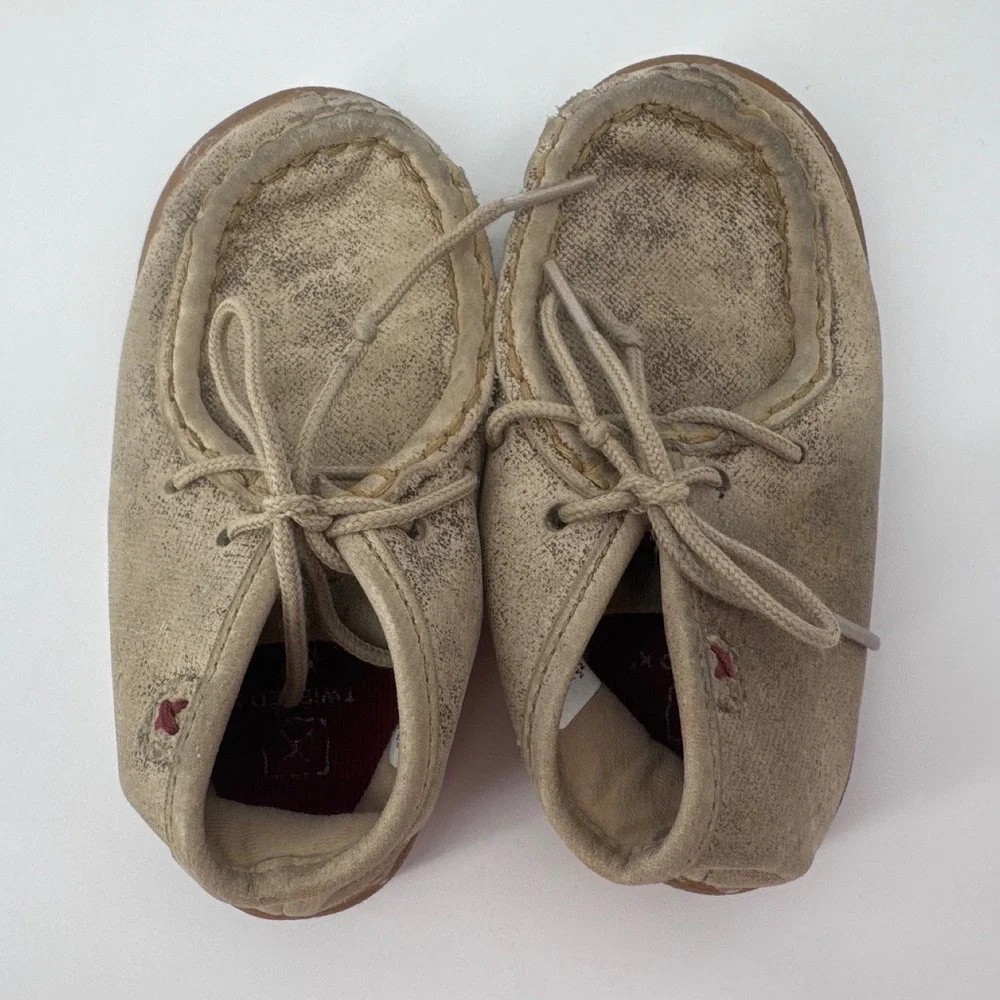 Twisted X Driving Moc Kids Chukka Size 8M Tan Leather Lace Up Shoes YDM0005